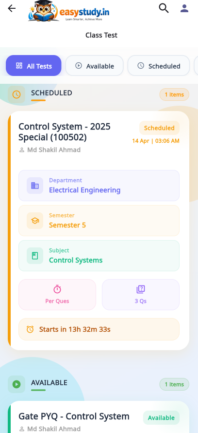 Mobile App Tests List